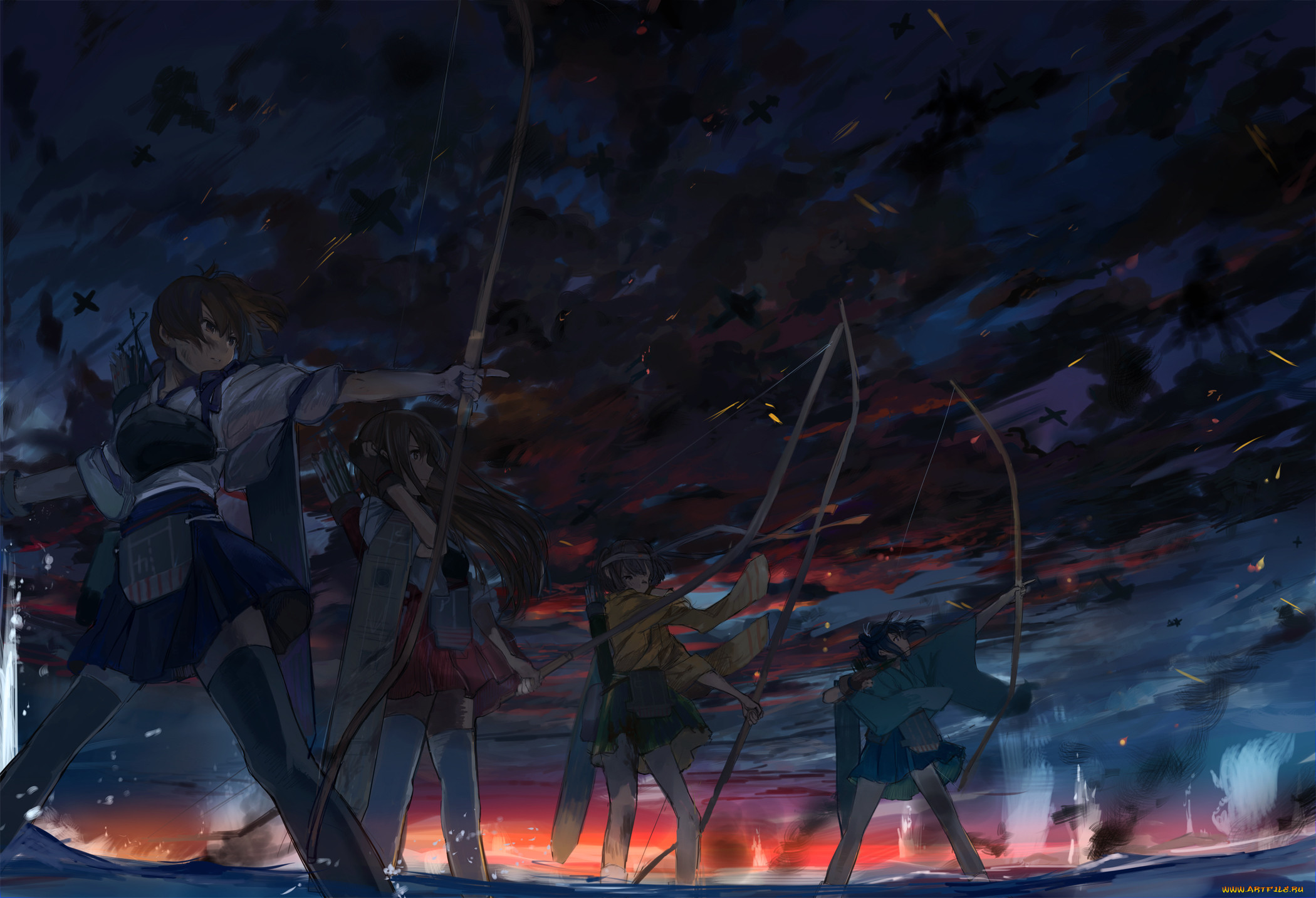 , kantai collection, , kaga, aircraft, carrier, akagi, hiryuu, souryuu, , , , , , kantai, collection